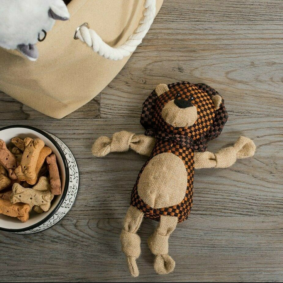 Squeaky Burlap Lion